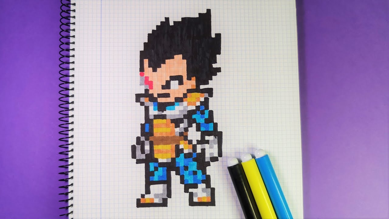 Como hacer a VEGETA de DRAGON BALL | Pixel Art - thptnganamst.edu.vn