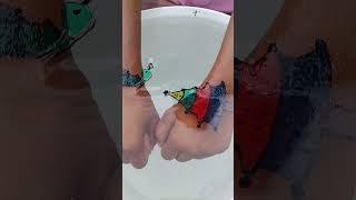 amazing snakes with christmas drawing using floating pen with water #art #youtubeshorts #drawing