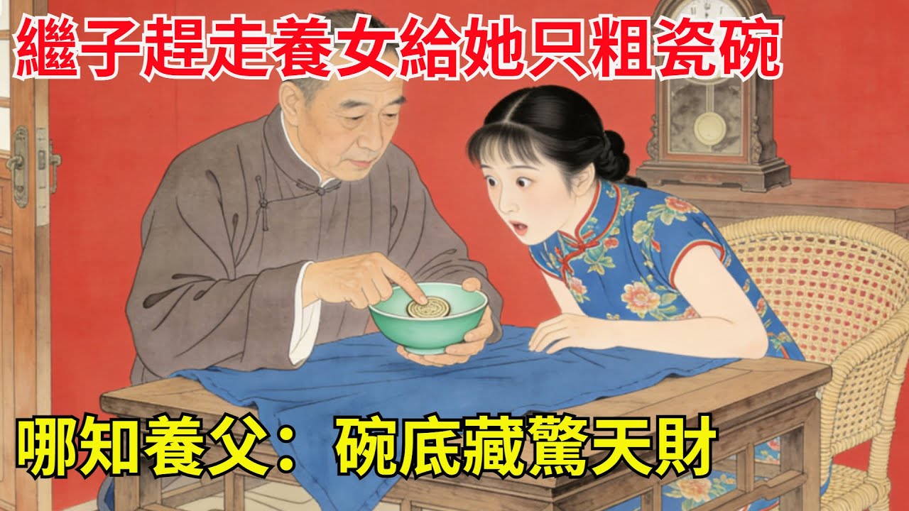 養父裝死考驗繼子，繼子絕情趕走養女，只留她壹只粗瓷碗，哪知養父：碗底藏驚天財 #故事頻道#民間故事#故事分享#中國文化#情感#聽書