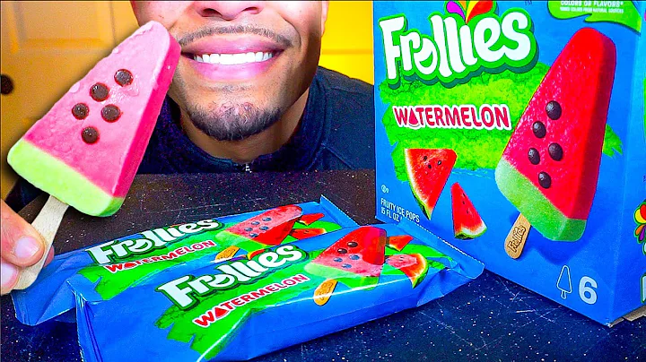 ASMR WATERMELON FRUITY ICE POPS POPSICLES FOLLIES EATING MOUTH SOUNDS NO TALKING
