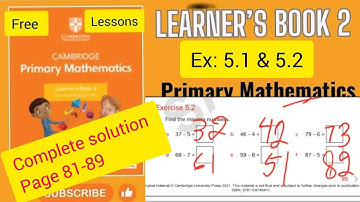 🔢 Cambridge Mathematics Grade 2 | Exercise 5.1 & 5.2 | Addition & Subtraction Made Easy! 🚀