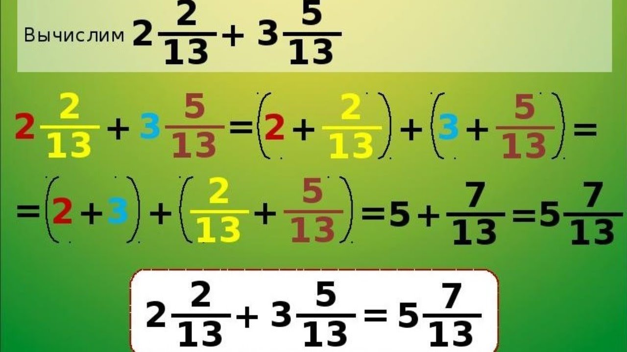 Пример решения смешанных дробей. Сложение и вычитание смешанных дробей. Сложение и вычитание смежных дробей. Сложение и вычитаниесмешаных дробей. Сложение смешанных дробей.