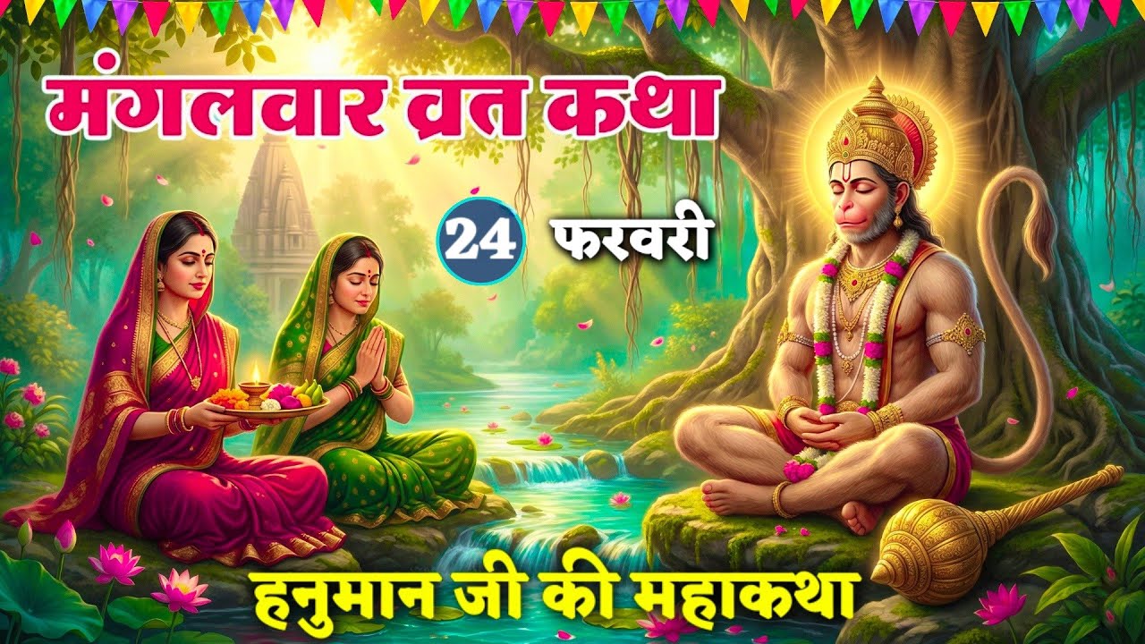 🚩🌼हनुमान जी की सच्ची पौराणिक कथा | मंगलवार व्रत कथा | Mangalvar Vrat Katha | 24 फरवरी 🚩 फाल्गुन माह 