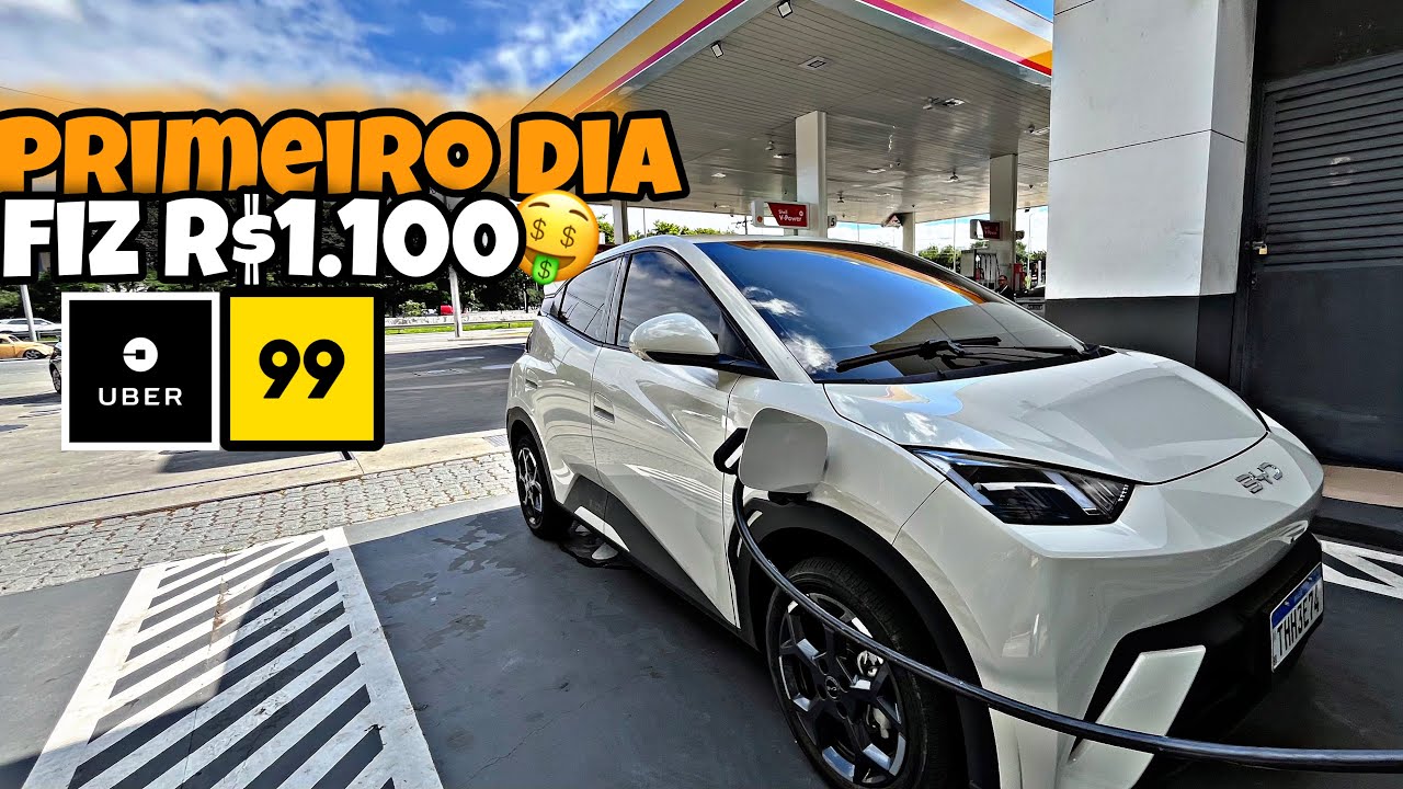 R$1.109 no PRIMEIRO DIA na UBER com BYD DOLPHIN MINI😳 quanto sobrou?🤔💸