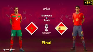 FIFA 23 | MOROCCO vs. SPAIN | HAKIMI vs. RODRI | FIFA WORLD CUP FINAL | [4K]
