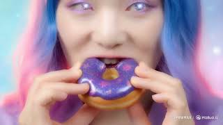 Asmr Cosmic Donut Bite K-Pop Dream Girl With Stars In Her Eyes