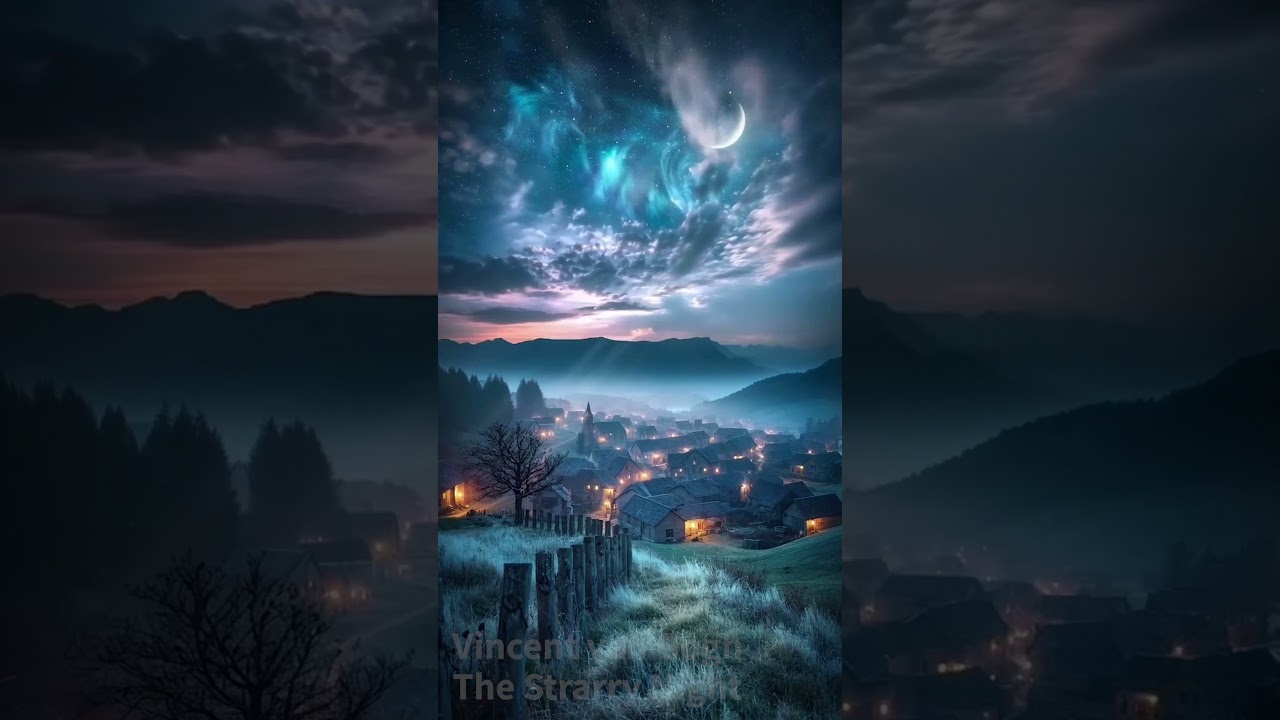 The Starry Night by Vincent van Gogh | La noche estrellada de Vincent van Gogh | Reimaginada con IA