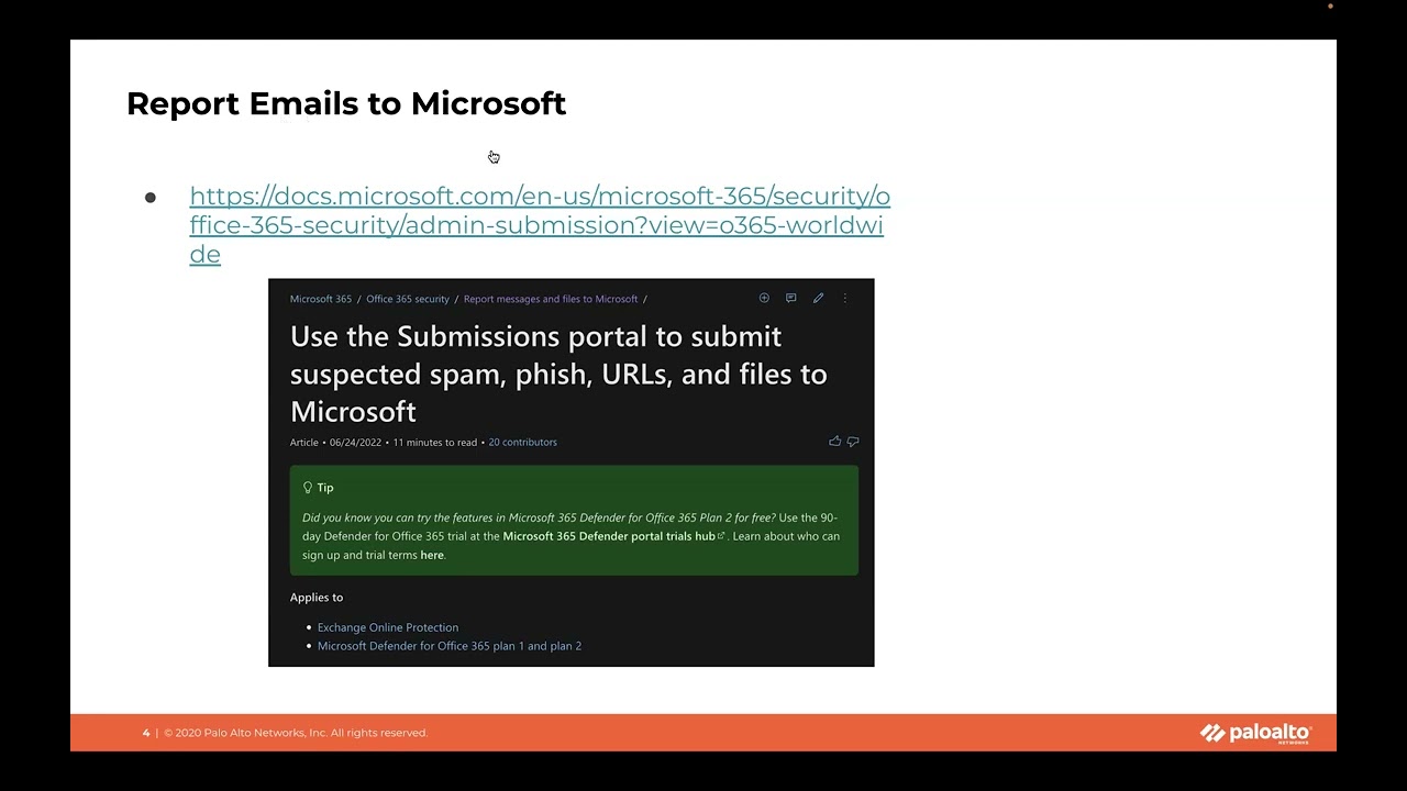 Reporting Email to Microsoft Defender Using XSOAR YouTube