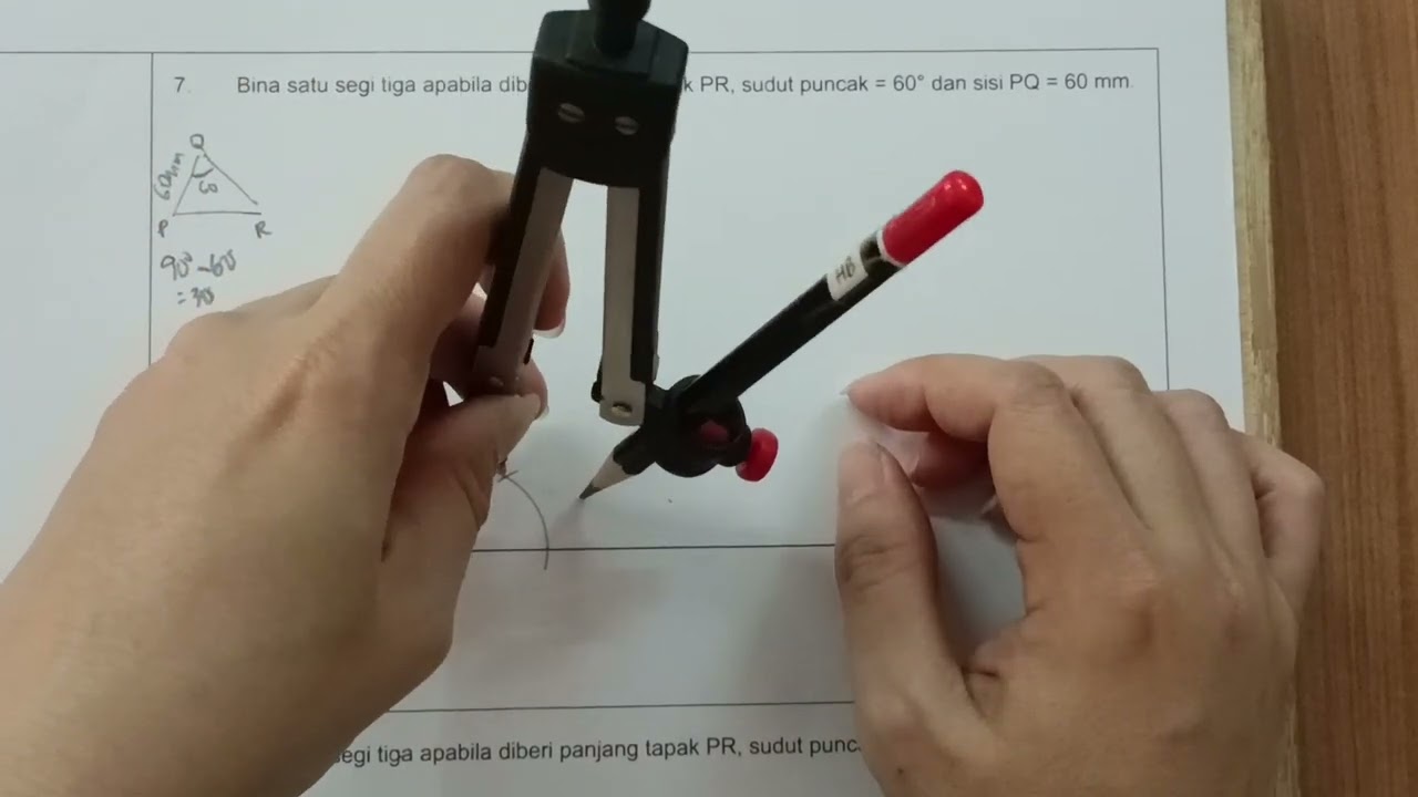 2023 lembaran praktis GKT Tingkatan 4 ms 21 soalan 7 segitiga sudut puncak diberi panjang sisi