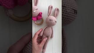 Baby amigurumi Bunny teething ring and bunny amigurumi toy