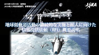 地球低軌道活動の継続的な実施と拡大に向けた情報提供依頼（RFI）説明会