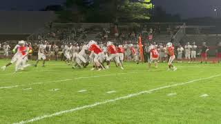 Middle Township’s Kaihem Atkinson with reception from Julian Broughton vs ACIT