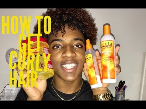 Curly hair routine for black men ( how to get curly hair) - YouTube