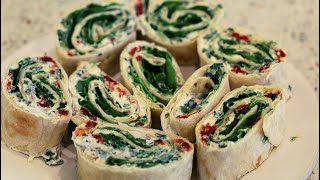 Sun-dried Tomatoes and Basil Pinwheels-Vegan