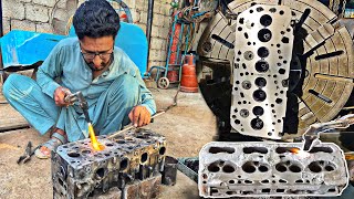 Cracked Aluminium 4 Cylinder Engine Head Repair || How to Repair Leak Cylinder Head ||