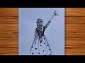 How to draw a girl with beautiful butterfly step by step|girl sketch for beginners|pencil drawing 