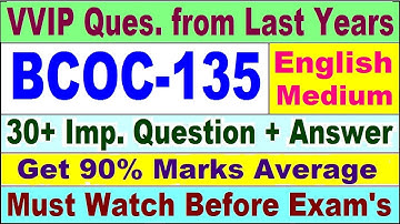 BCOC 135 Previous Year Question Paper in English | bcoc 135 important questions with answer