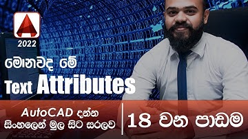 AutoCAD Basic Tutorial (Sinhala)- Part 18 - Title blocks (02) | Attributes text | Field