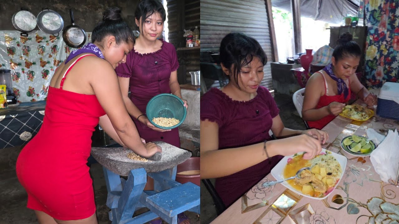 😲🔴Preparando pollo en pinol🫣/CHICAS SALVADOREÑAS 🇸🇻