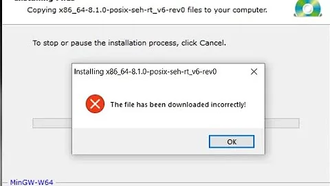 How to install/Resolve mingw error| The file has been downloaded incorrectly gcc no recognized error