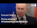 Putin kndigt bungen mit atomwaffeneinheiten nahe der ukraine an  afp