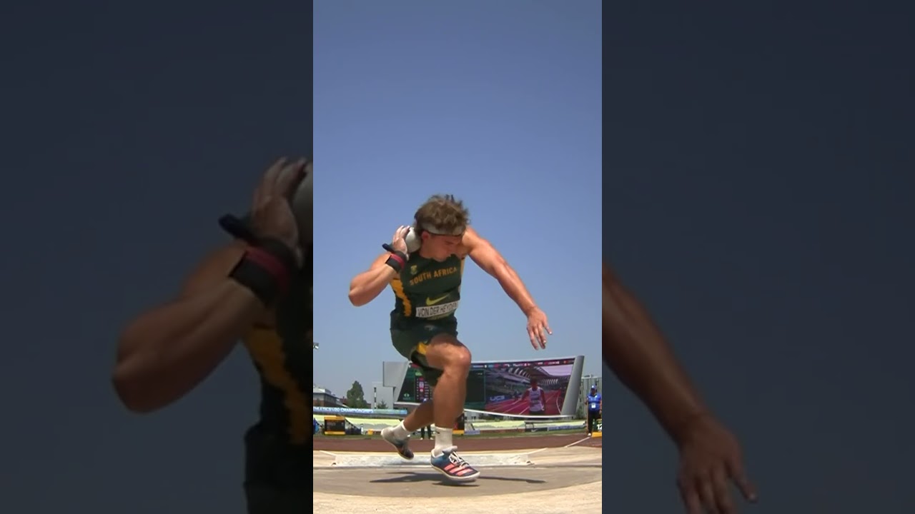 Daniel Von Der Heyden launches 16.05m shot put in decathlon #WorldAthleticsU20