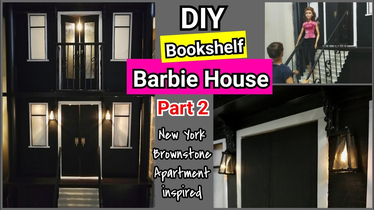 Part 2 Diy Bookshelf Barbie House Cardboard Dollhouse Stair