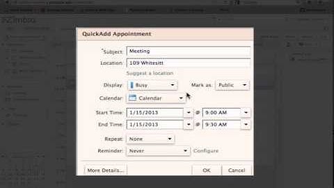 Calendar Views/Adding Appointments in Zimbra 8