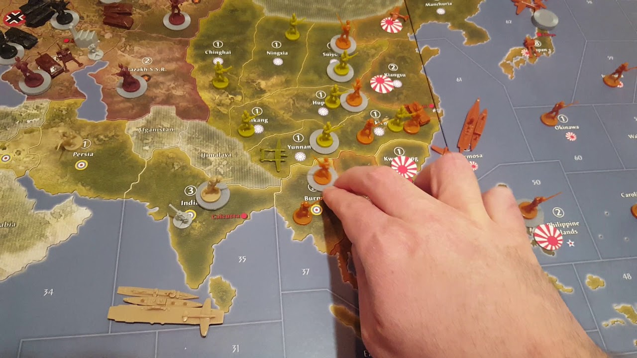 Axis and Allies Turn Simulation: Anniversary Edition 1942 Setup Japan