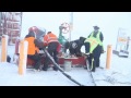 Crews test hoses before offloading the Renda's cargo