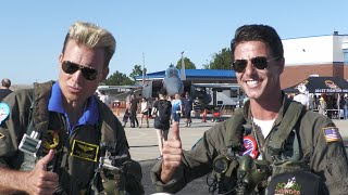 Celebrity Top Gun Maverik & Iceman. Gowen Thunder Airshow. Tom Cruise Impersonator. 2023. 4K 60fps Profile