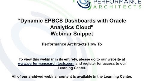 Dynamic EPBCS Dashboards with Oracle Analytics Cloud