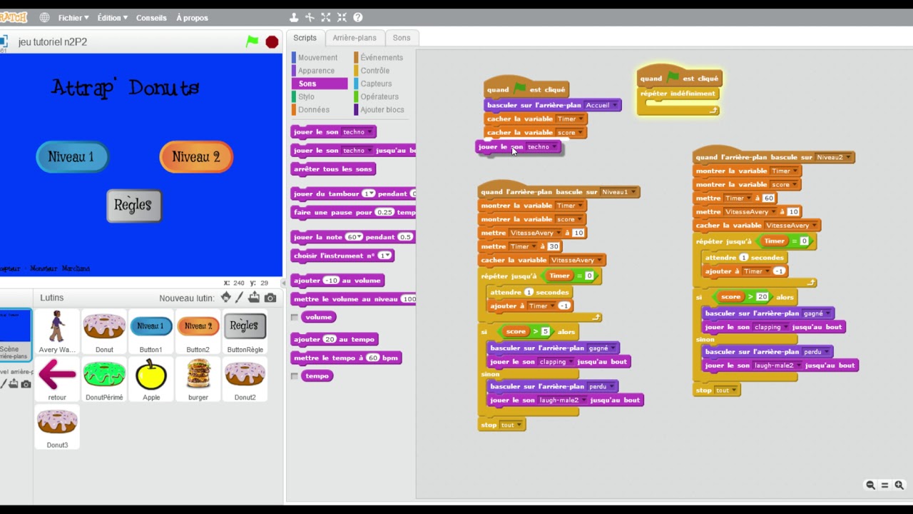 Tutoriel Scratch Niveau 2 Partie 3 - YouTube