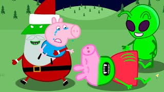 PEPPA PIG CHRISTMAS NIGHT TERROR ZOMBI  ALIEN ATACK ZOMBI PEPPA AND CHRISTMAS