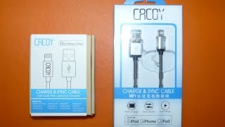Apple MFI certified Cacoy iPhone iPad iPod Lightning USB cable review