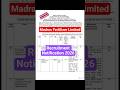Madras Fertilizer Recruitment 2026