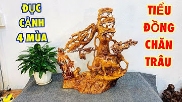 Tiểu đồng chăn trâu ngồi gốc cây Tùng - gỗ hương ta - lh : 0389889968(Zalo)