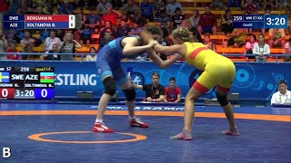Qual. WW - 57 Kg: N. BERGMAN (SWE) V. B. SOLTANOVA (AZE) Qual. WW - 57 Kg: N. BERGMAN (SWE) V. B. SOLTANOVA (AZE)