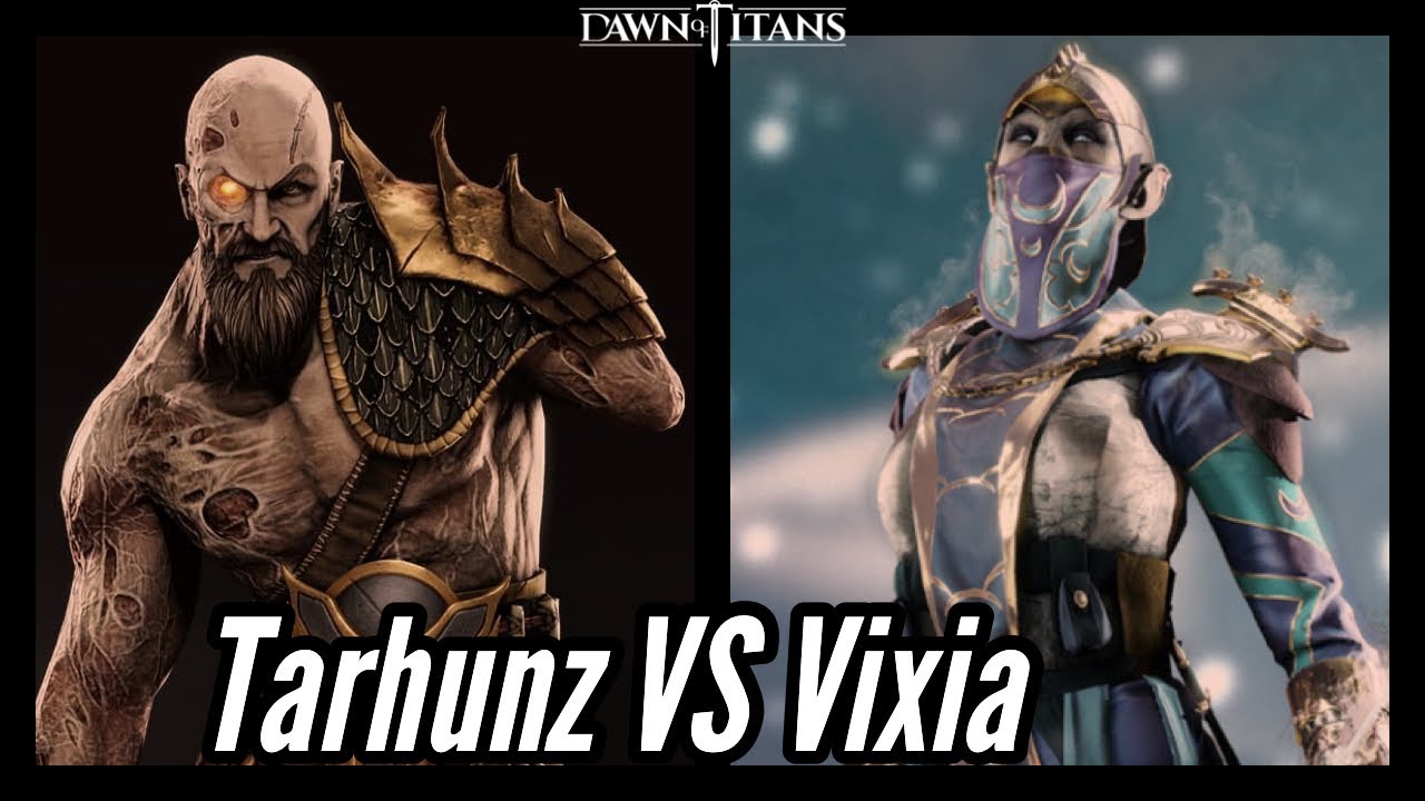 Dawn of Titans Tarhunz P1 VS Vixia P10 | 90% fire resist | 90% ranged resist