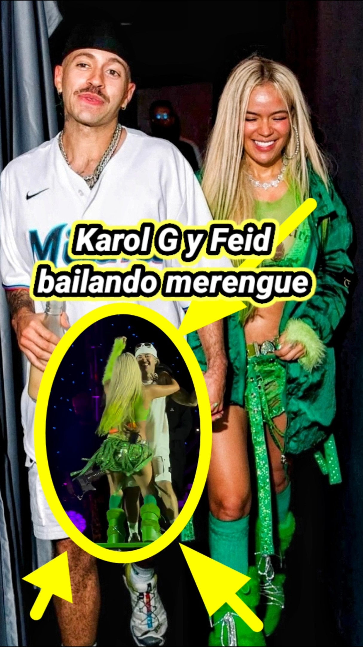 Karol G y Feid bailando merengue. #karolg #feid