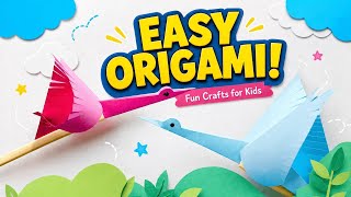 Easy Origami Bird 🐦 Fun Craft for Kids &amp; Beginners