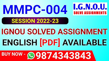 MMPC-004 Solved Assignment 2022-23 in English, MMPC 4 Solved Assignment 2023, MMPC 4 Assignment