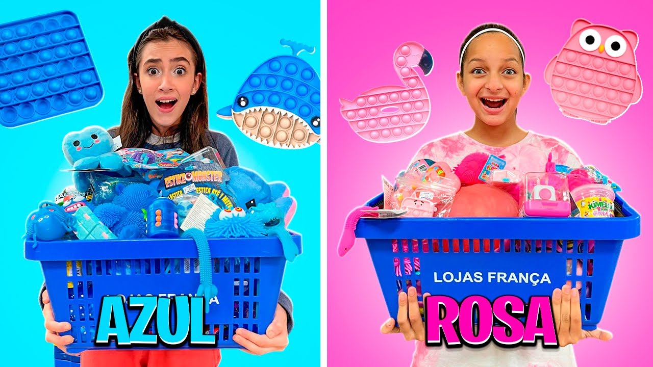 COMPRINHAS DE FIDGET TOYS AZUL VS ROSA | FIDGET TOYS CHALLENGE | Ft. 
