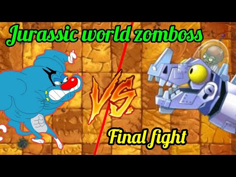 Oggy vs Jurrasic Marsh zombie boss!! #plantsvszombies2 #oggy