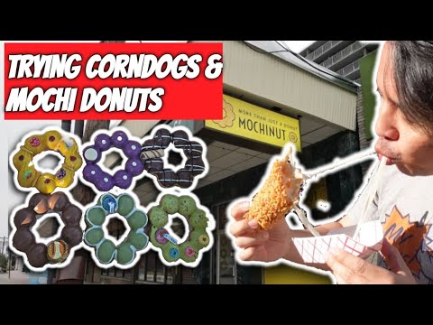 Mochinut - Trying Mochi Donuts and Corn Dogs - Fort Lee, NJ - YouTube