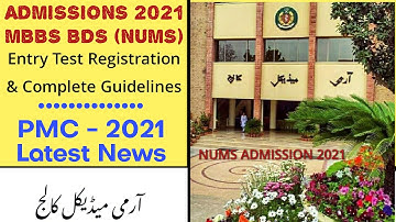 OMG!NUMS Test 2021 DATE Finalized/NUMS 2021 Registration/NMDCAT 2021/PMC NMDCAT Tutorials/NUMS-PMC