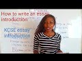 How to write an essay introduction kcse essay introduction