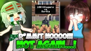 Mob girls Minecraft react 100 Villagers vs Gorilla to Grox