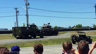 M4A1 Sherman rotates gun turret & fires - stabilized - @ FHCAM Pacific Theater Day
