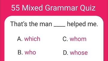 55 Mixed Grammar Quiz | Only 2% Pass This Test | English Practice With Quiz